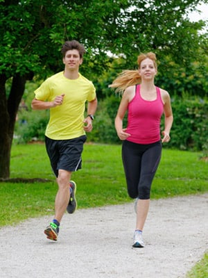 Running with a workout partner Running with a workout partner