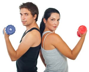 Weightlifting with a workout partner Weightlifting with a workout partner
