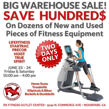 Warehouse sale at RX Fitness Equipment Outlet Store