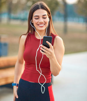 running for fitness woman earbuds
