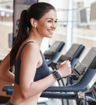treadmill workout woman running
